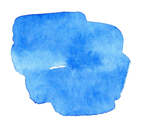 Abstrakt Blå Akvarell Form Som Bakgrund Isolerad Vitt Akvarell Klipp — Stockfoto
