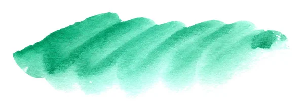 Forma Acuarela Verde Menta Abstracta Mancha Acuarela Dibujada Mano Aislada — Foto de Stock