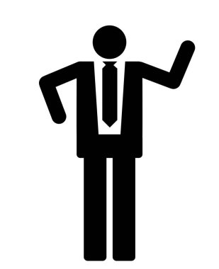 Komik iş adamı siyah beyaz 