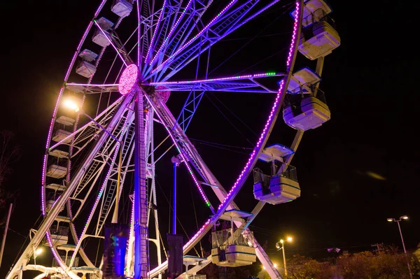 Rueda Fortuna Por Noche — Foto de Stock