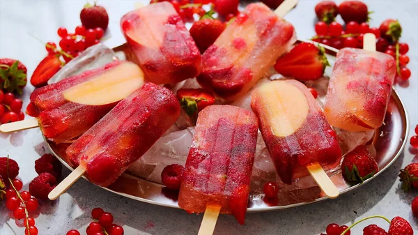 fruit berry ice cream on a stick