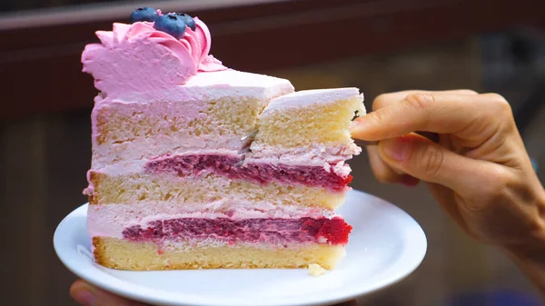 Dessert Med Bär Tallrik — Stockfoto