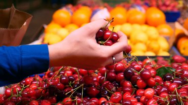 kırmızı böğürtlen tezgahta