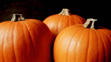 siyah bir zemin üzerine üç kabak