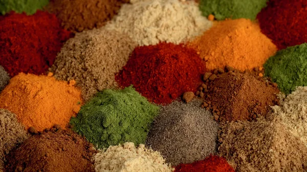 Slides Various Spices Table — Stock Photo, Image