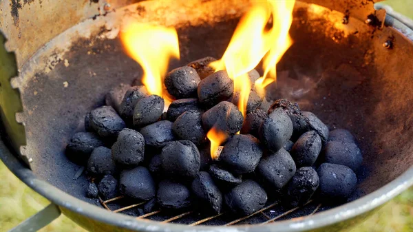 Fire Coals Cauldron — Stock Photo, Image