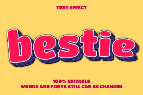 Bestie Efeito Texto Efeito Texto Editável — Vetor de Stock