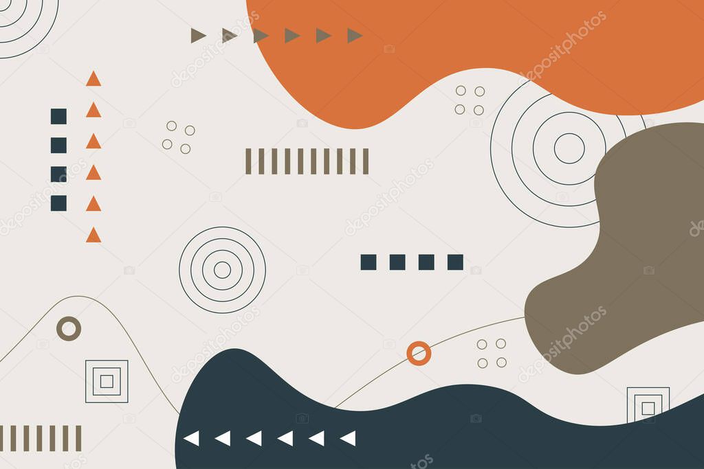 Flat design with curve and shapes background