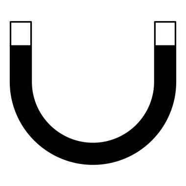 Mıknatıs simgesi. Taslak çizim. Çizgi sembolü Basit bir tasarım. Teknoloji geçmişi. Vektör çizimi. Resim yükle.