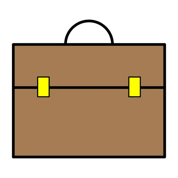 Koffer met handvat in moderne stijl. Bedrijfsconcept. Vector illustratie. voorraadafbeelding. — Stockvector