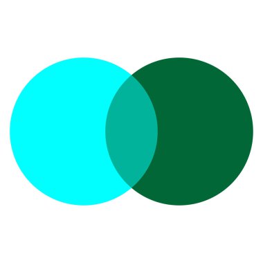 İki kesişen daireli bir bilgi. Geometrik element. İş çevresi. Vektör çizimi. depolama resmi. 