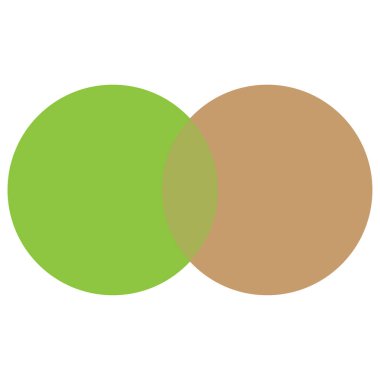 Açık yeşil ve kahverengi kesişen daireler. Geometrik element. İş çevresi. Vektör çizimi. depolama resmi. 