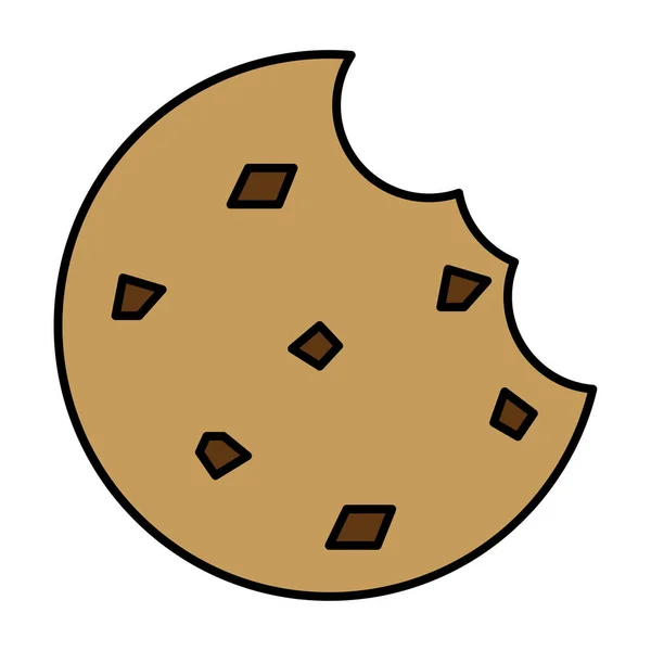 Bitten cookie. Cartoon sugar. Food illustration. Sweet food. Vector illustration. stock image. — Stock Vector