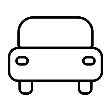 Web tasarımı için çizgi film araba silueti olan düz bir simge. Araba ön hat ikonu. Tasarım elemanı. Vektör çizimi. depolama resmi.