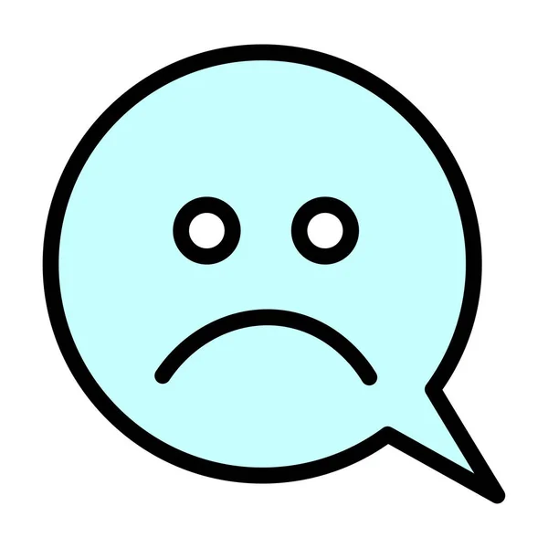 Chat ikon szomorú hangulat. Arckifejezés. Csevegőbuborék. Szomorú arc. Vektor illusztráció. készletkép. — Stock Vector