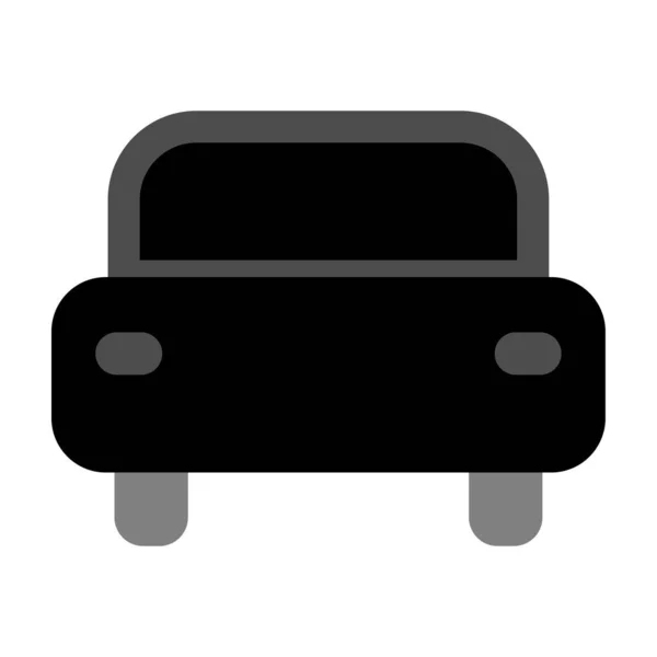Icône plate avec silhouette de voiture de dessin animé pour la conception web. Icône de première ligne de voiture. Élément design. Illustration vectorielle. image de stock. — Image vectorielle
