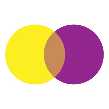 Daireler düz bir şekilde kesişiyor. İş çevresi. Geometrik element. Yuvarlak logo. Vektör çizimi. depolama resmi.