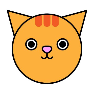 Kedi ağızlığı düz bir şekilde. Siluet çizimi. Vektör çizimi. depolama resmi.