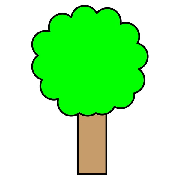 Icona con albero del fumetto. Concetto creativo. Il concetto di ecologia. Illustrazione vettoriale. stock immagine. — Vettoriale Stock