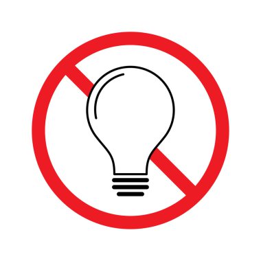 Elektrik gücü. Ampul işareti yok. Vektör çizimi. depolama resmi. 