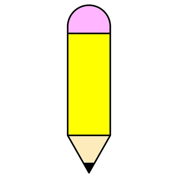 Cartoon pencil. Hand draw. Vector illustration. stock image. — Stock Vector