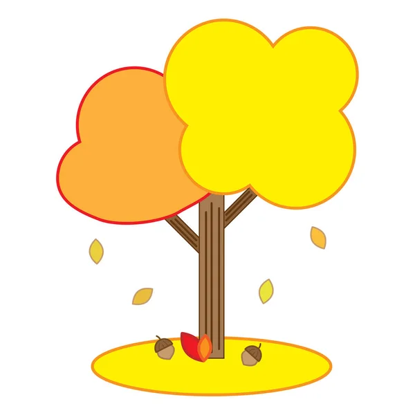 Icon with cartoon tree. Creative concept. Ecology concept. Vector illustration. stock image. — Stock Vector