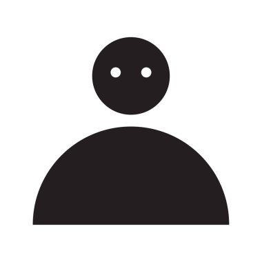 Siyah adam ikonunun düz portresi. Yüz sembolü. Soyut simge. Vektör çizimi. depolama resmi.