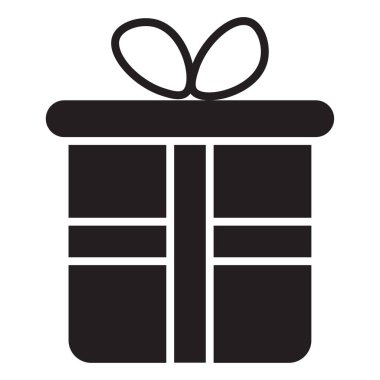 Çizgi film hediyesi. Tatil, doğum günü. Hediye kutusu simgesi. Tatil Xmas dekorasyonu. Vektör çizimi. depolama resmi.