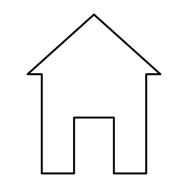Line Art House Ikone. Landleben. Silhouetten-Illustration. Webdesign. Vektorillustration. Archivbild. — Stockvektor