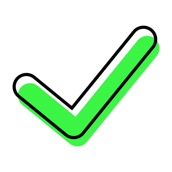 Garrapata verde. Diseño de vectores de lista verde. Icono de casilla de verificación. Marca el icono. Ilustración vectorial. imagen de stock. — Vector de stock