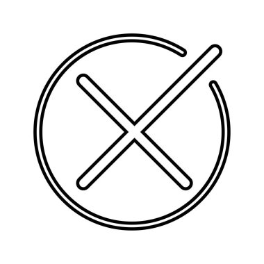 Çemberin içinde modern haç. Çapraz. Kene simgesi. Vektör çizimi. depolama resmi.