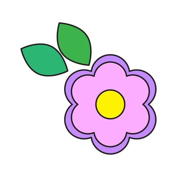 Dibujos animados flor púrpura en hermoso estilo. Graciosa ilustración. Ilustración vectorial. imagen de stock. — Archivo Imágenes Vectoriales