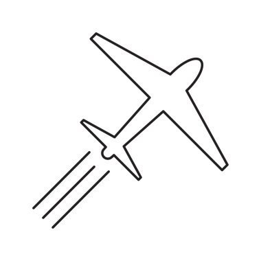 Konsept tasarım için düz uçan uçak ikonu. Vektör çizimi. depolama resmi. 