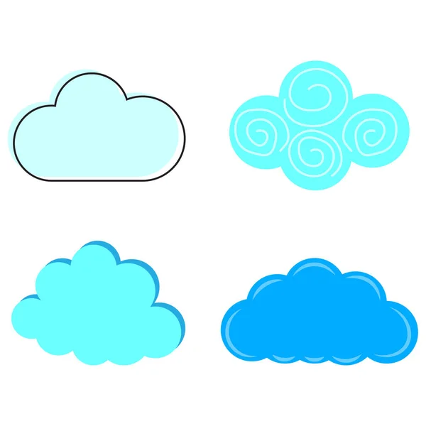 Cartoon-Wolken. Cloud-Netzwerk. Cloud-Technologie. Vektorillustration. Archivbild. — Stockvektor