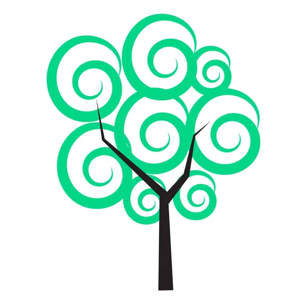 녹색 종이접기 나무가 새겨진 추상 카드입니다. 자연의 배경. 생태학적 개념. 벡터 일러스트. stock image. — 스톡 벡터