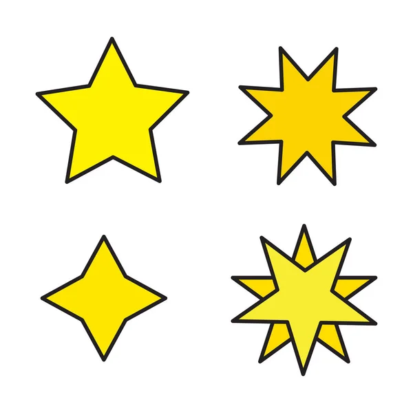 Yellow different yellow stars on white background. Vector illustration. stock image. — Stock Vector