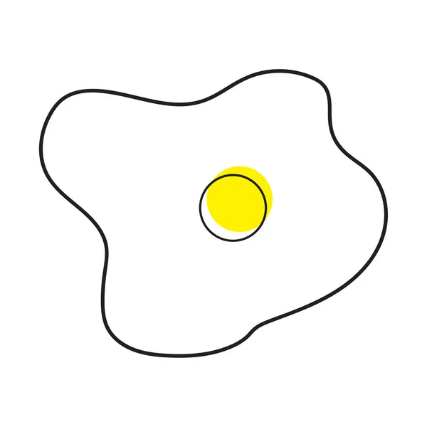 Scrambled eggs line in line art style. Logo symbol. Vector illustration. stock image. — Stock Vector