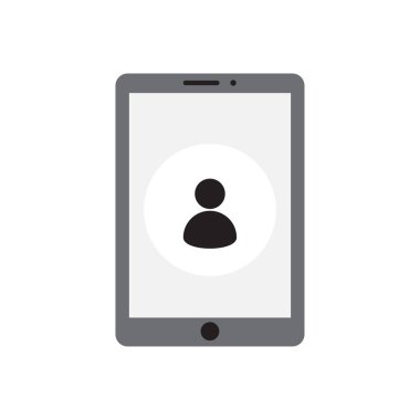 Tablet çağrı simgesi. Video konferansı. İnternet ağı. İş vektör simgesi. Vektör çizimi. depolama resmi.