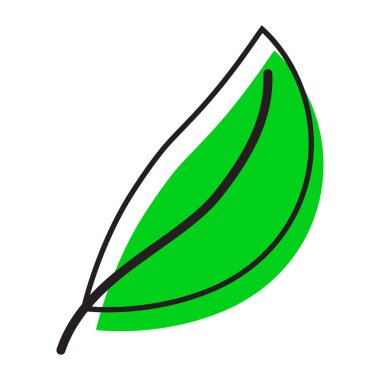 Yeşil yaprak çizgisi düz. Eko ikon ayarlandı. Yaz stili. Ekoloji konsepti. Vektör çizimi. depolama resmi. 