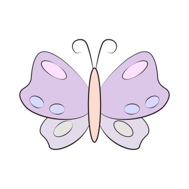 Pembe kelebekli Retro poster. Güzel çiçek deseni. Klasik retro sanat tarzı. Vektör çizimi. depolama resmi.