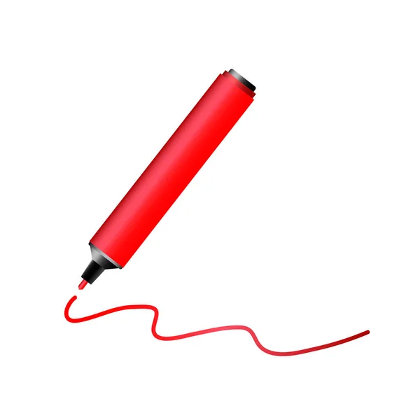 Linea di pennarelli rossi per la progettazione della carta. Scrivere il concetto di educazione. Illustrazione vettoriale. stock immagine. — Vettoriale Stock