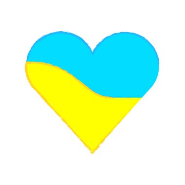 Afiş tasarımı için Ukrayna 'nın kalbi. Ukrayna bayrağı. Aşk sembolü. Ukrayna, Avrupa. Vektör çizimi. depolama resmi. 