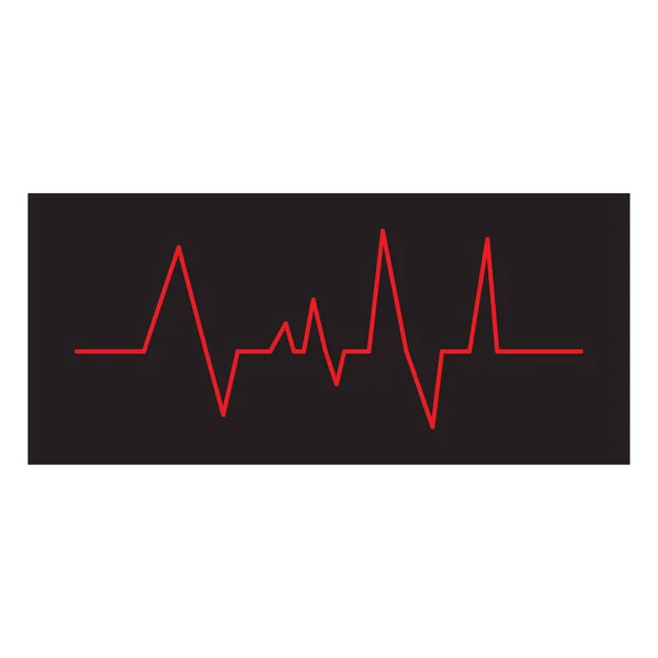 Linha de vida em fundo preto. Onda cardíaca. Ilustração vetorial. imagem de estoque. — Vetor de Stock