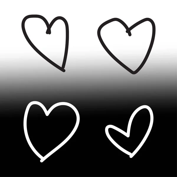 Abstract black heart brush for print design. Love symbol. Vector illustration. stock image. — ストックベクタ