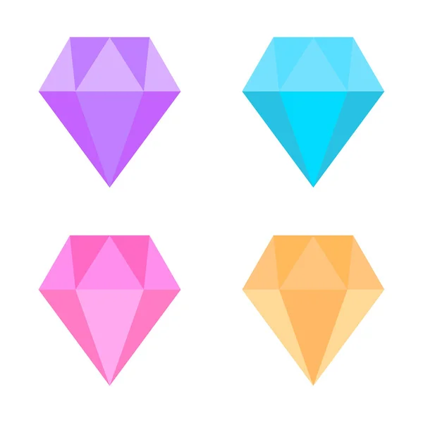 Colorful gemstones. Various diamonds, brilliants, emeralds. Vector illustration. stock image. — Vetor de Stock