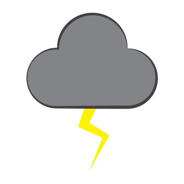 Doodle gray cloud of lightning. Electric power. Vector illustration. stock image. — Vettoriale Stock