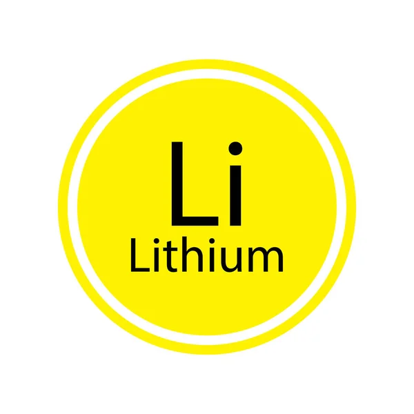 Lithium element. Periodic table. Chemical element. Vector illustration. stock image. — Vettoriale Stock