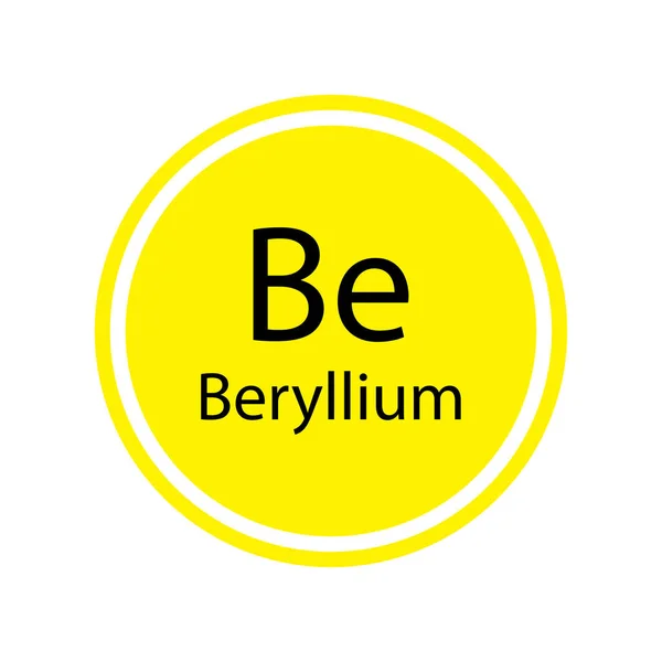 Berillium elem. Időszakos táblázat. Kémiai elem. Vektor illusztráció. készletkép. — Stock Vector