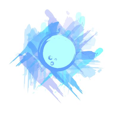 Soyut mavi nokta. Tasarım elemanı. Zarif bir tasarım. Suluboya fırça dokusu. Vektör çizimi. depolama resmi. 