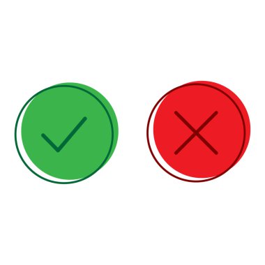 Beyaz zemin üzerinde düz bir şekilde kene çapraz daire. Kene simgesi. Vektör çizimi. depolama resmi. 